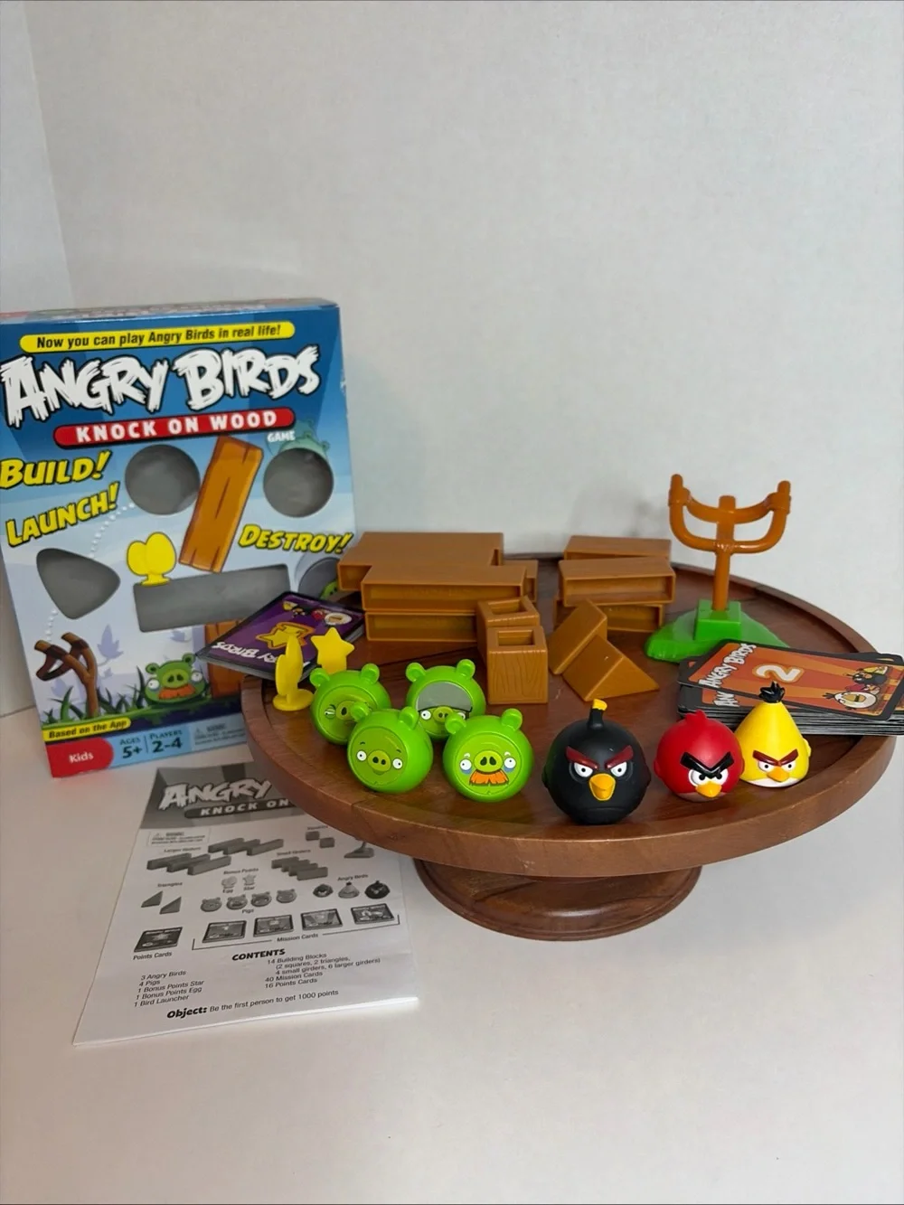 Angry Birds Knock on Wood Game Complete Mattel 2010 Instructions Age 5+ 2-4 Play